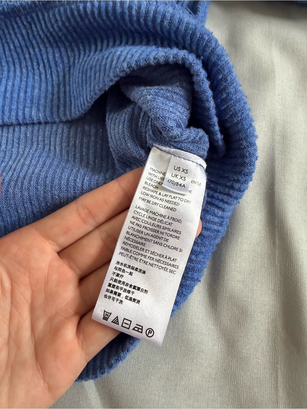 We The Free Blue main squeeze Hacci Blue Top Sweater Sz XS - Picture 5 of 8